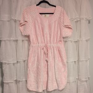 Incredible Vintage Chenille Pink Robe House Dress With Pockets Stan Herman